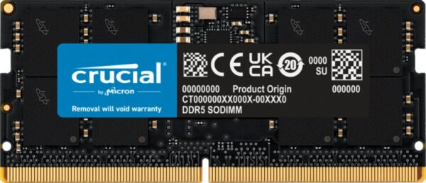 97174899_6015242887.jpg Crucial CT16G48C40S5, SODIMM, DDR5 16GB(1x16GB), 4800MHz, CL40, 1.1V, Black