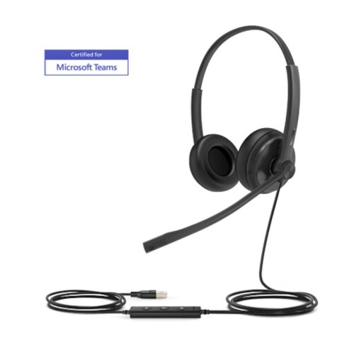 Yealink UH34-DUAL-TEAMS, Professional Headset, Stereo, Noise Canceling, USB-A, Wired, Black
