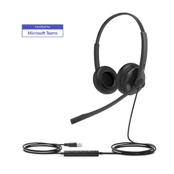 YL55056.jpg Yealink UH34-DUAL-TEAMS, Professional Headset, Stereo, Noise Canceling, USB-A, Wired, Black