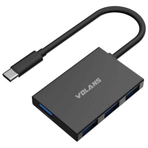 vol-uhb-alum-usb-c-hub-4p.jpg Volans HB04S-C2, Aluminium USB-C to 4 Port USB Hub, 10Gbps Data Transfer Speed