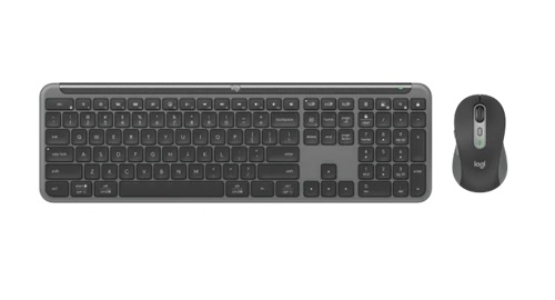 01720578197.jpg Logitech 920-012475, MK950 Signature Slim Wireless Keyboard and Mouse Combo, Bluetooth, USB, Graphite, 1 Year Warranty