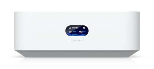 Ubiquiti UX7, UniFi Express 7, Mesh-Scalable, Super-Compact 10G Cloud Gateway, Integrated Wi-Fi 7 With 6 GHz Support, 140 m² Coverage