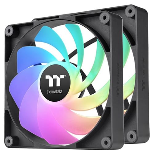 Thermaltake CL-F174-PL14SW-A, CT140 Reverse ARGB Sync PC Cooling Fan, Fan Size: 140mm, PWM, Airflow: 94.95CFM, Noise: 32.8dBA, Pack of 2, Black
