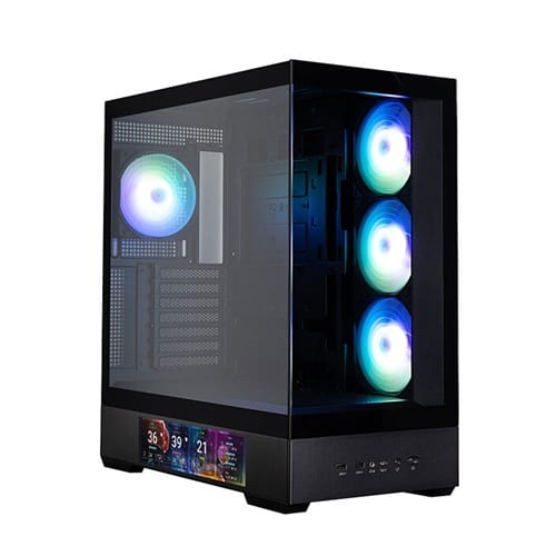 Zalman P40 DS BLACK, ATX, MID Tower, 9.1” LCD Display, Tempered Glass, Drive Bays: 2x2.5"/3.5", Expansion Slot: 7, Fan: 120mm, Motherboard Support: ATX, Micro-ATX, Mini-ITX