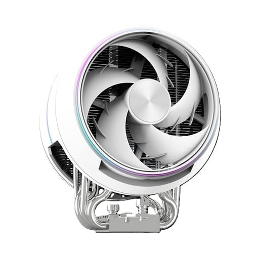 Zalman ZET 5 WHITE, ZET5 200w Jet turbine styled cooler, Fan: 120mm, Airflow: 44.48CFM, Noise: 30.4dB(A), Compatibility: INTEL Socket : LGA1851/1700/1200/115X AMD Socket : AM5/AM4