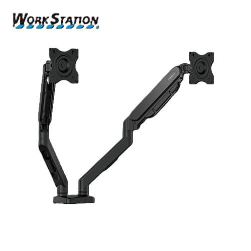 Fantech ACCFTMBD1BK, WorkStation MBD01 Dual-Arm Monitor Bracket, 90 degree tilt for 13" to 32" Screen