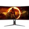 AOC CU34G4, 34" WQHD VA Curved Ultrawide Gaming Monitor, 3440x1440, 21:9, 1ms, 180Hz, Adaptive Sync, 2xHDMI, 1xDP, USB, VESA, Height Adjustable, Pivot, Swivel, Tilt