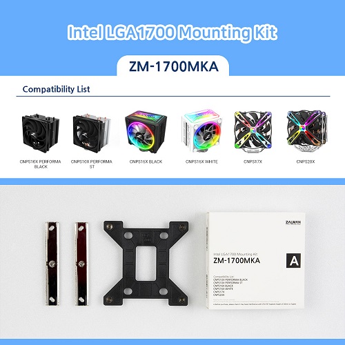 Zalman ZM-1700MKA, Mounting Kit for Socket Intel LGA 1700, 1 Year Warranty