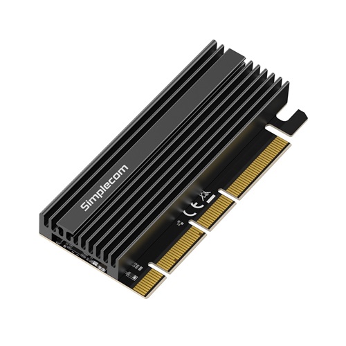 1712122099.jpg Simplecom EC415B, NVMe M.2 SSD to PCIe Expansion Card, Aluminium Heat Sink, Black, 1 Year Warranty