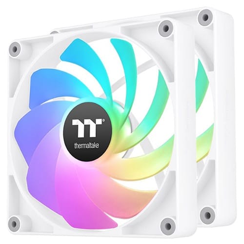 Thermaltake CL-F176-PL14SW-A, CT140 Reverse ARGB Sync PC Cooling Fan, Fan Size: 140mm, PWM, Airflow: 94.95CFM, Noise: 32.8dBA, Pack of 2, White