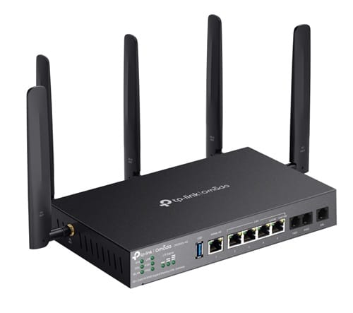 1746587369.jpg TP-Link DR3650V-4G, Omada 4G+ Cat6 AX3000 Wi-Fi 6 Gigabit Desktop DSL Gateway, 2xSIM Card Slots,1xDSL Port, 1xGigabit WAN Port, 4xGigabit Ports, 1xUSB 3.0 Port, 2xVoIP Ports