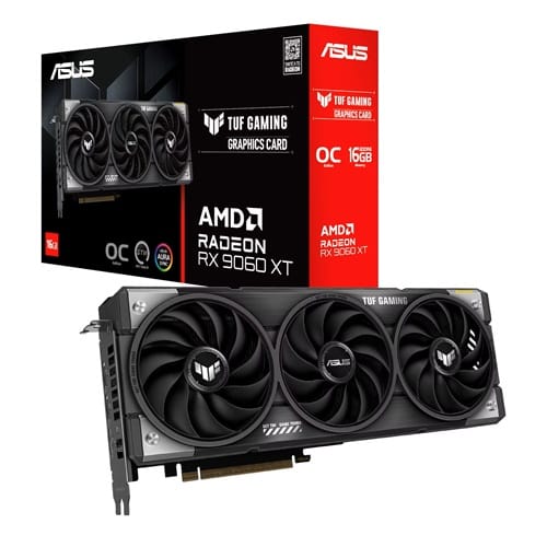 1749170323 Asus TUF-RX9060XT-O16G-GAMING, TUF Gaming AMD Radeon RX 9060 XT OC, 16GB GDDR6, Core Clock: 3340MHz, Cuda Core: 2048, 1xHDMI, 2xDP, PSU: 550W, PCIe5.0