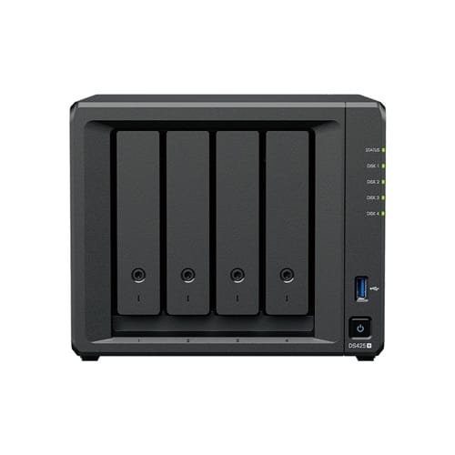 Synology DS425+, Diskstation, NAS 4-Bay 3.5" Diskless, Intel Celeron J4125 1x1GbE + 1x2.5GbE, 2GB RAM, 2xUSB3.2