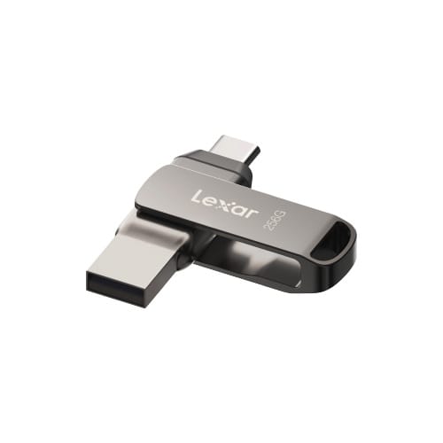 Lexar LJDD400064G-BNQNG, JumpDrive D400, Titanium,64GB, USB3.1 Type-A and Type-C, Read Speed: Up to 130MB/s
