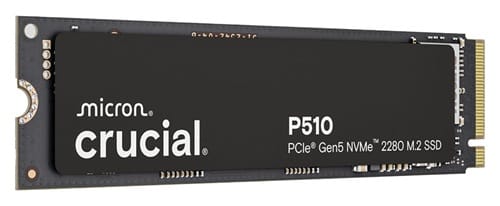 1754008985.jpg Crucial CT1000P510SSD8, P510 G5 2280 NVMe M.2 SSD, 1TB, Read Speed:11,000MB/s, Write Speed:9,500MB/s, 600TBW, MTTF: 15,00,000 Hours