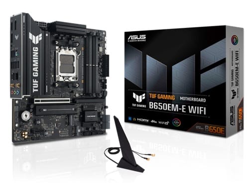 ASUS TUF Gaming B650EM-E WiFi, Micro ATX, AMD AM5, 4xDDR5, 3xM.2, 4xSATA 6Gb/s, RAID, 1xHDMI, 2xDP, 1xPCIe, LAN, Wireless AX+Bluetooth, 1xUSB-C, 7xUSB-A