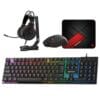 Fantech KBFTP51BK, P51 5 in 1 Power Bundle, Includes Shikari K515 Gaming Keyboard, Crypto VX7 Gaming Mouse, Vigil MP356 Medium Mousepad, Flash HQ53 Gaming Headset, Tower II AC304 Headset Stand