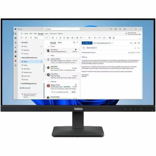 Lenovo 64B5KAR1AU, ThinkVision S24-4E, 23.8" IPS FHD Monitor, 1920x1080, 16:9, 1xHDMI, 1xVGA, VESA, Tilt