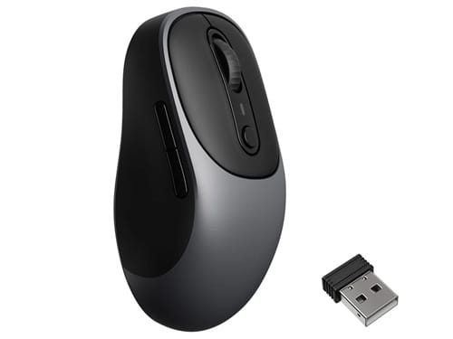 Keychron MSKCBM24C61, BM24 Wireless Mouse, 100-2400 DPI, PAW3212 Sensor, 6 Customizable Button, Tri-mode (2.4GHz/BT 5.2/Wired USB-C), Up to 120Hrs Battery Life, Up to 10M Clicks, Metal Grey