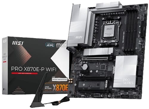 MSI PRO X870E-P WIFI, ATX, AMD AM5, 4xDDR5, 3xM.2, 4xSATA 6Gb/s, RAID, 5xPCIe, 1xHDMI, 1xDP, 5G LAN, Wi-Fi 7+Bluetooth, 2xUSB-C, 4xUSB-A, 4xUSB2.0