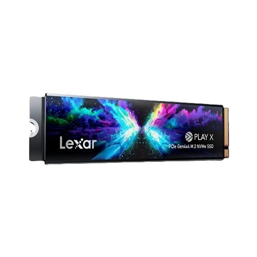 1775019545 Lexar LNMPLYX001T-RNNNG, PLAY X M.2 PCIe 4.0 NVMe SSD, 1TB, Read Speed: 7400MB/s, Write Speed: 6400MB/s, 600TBW, MTBF: 1,500,000 Hours