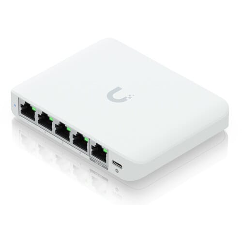 21740978461.jpg Ubiquiti Flex Mini 2.5G 5, Flex Mini 2.5G 5-Port Managed Network Switch, 4x2.5 GbE Ports, 1x2.5 GbE PoE Input Port for Power