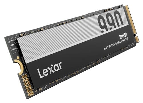 21759798736.jpg Lexar LNM990X004T-RNNNG-P, NM990, 4TB M.2 2280 PCIe Gen 5x4 NVMe SSD, 3000TBW, Read Speed: 14000MB/s, Write Speed: 11000MB/s, MTBF: 1,500,000 Hours