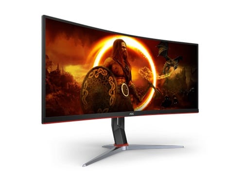 AOC CU34G4, 34" WQHD VA Curved Ultrawide Gaming Monitor, 3440x1440, 21:9, 1ms, 180Hz, Adaptive Sync, 2xHDMI, 1xDP, USB, VESA, Height Adjustable, Pivot, Swivel, Tilt