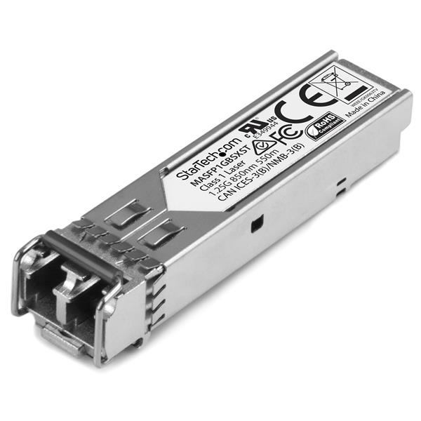 StarTech MASFP1GBSXST, Cisco Meraki MA-SFP-1GB-SX, Form Factor: Plug-in Module, Cabling Type: 1000Base-SX, Full Duplex, Networks:1 Gbps, MTBF: 1,967,709 hours, Silver, 1 Year Warranty