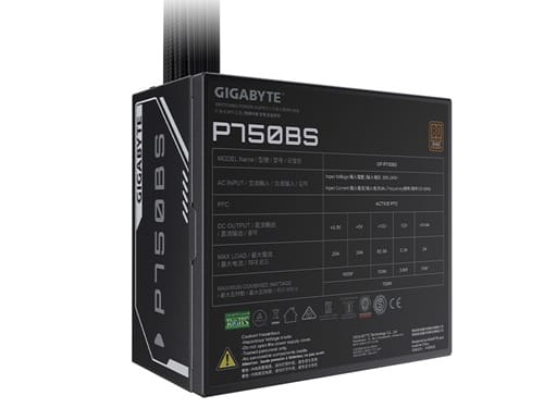 Gigabyte GP-P750BS, 750W, 80 PLUS Bronze, Non Modular, Fan: 120mm, ATX, MTBF: 100,000 Hours