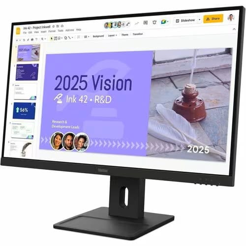 Lenovo 64BDGAR4AU, ThinkVision E27Q-40 Widescreen LED Monitor, 27" WQHD IPS Screen, 2560x1440, 16:9, 4ms, 100Hz, 2xHDMI, 1xDP, Speakers, VESA, Height Adjustable, Swivel, Pivot, Tilt
