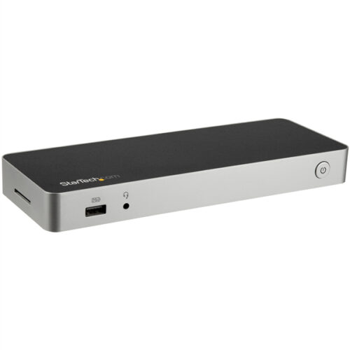 42895185_7595033167.jpg StarTech DK30CHDDPPD, Add dual monitors (4K HDMI and 4K DP) plus an SD card reader and multiple USB ports to your laptop plus power and charge as you work, Dual Monitor USB-C Dock connects your USB C laptop to two 4K monitors: 1x DisplayPort (DisplayLink) and 1x HDMI (DP Alt Mode) - Windows / Mac - 60W USB Power Delivery 2.0 - Laptop docking station for MacBook Pro / Dell XPS 13 or other USB C laptop, SD and microSD (with adapter) memory card slot (SD 4.0 / UHS-II), USBC Dock w/ GbE port & 4x USB 3.0 (USB-A) ports, 3 Years