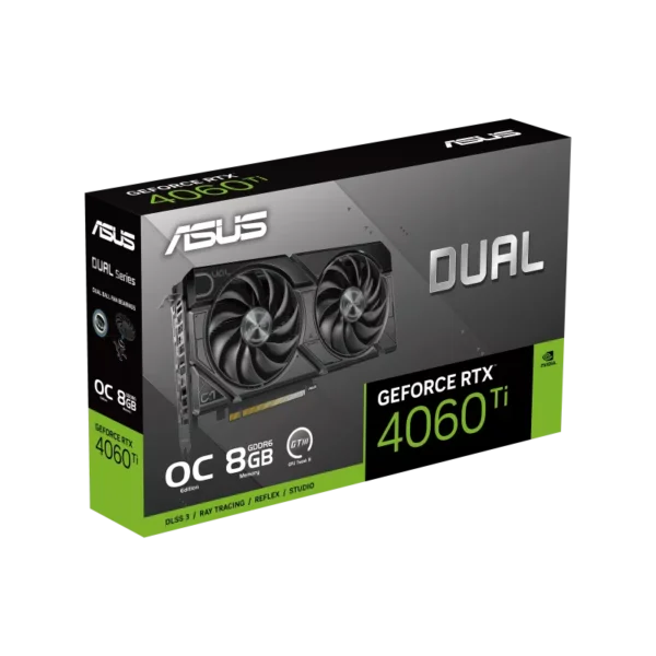 Asus DUAL-RTX4060TI-8G-EVO, Nvidia GeForce RTX 4060 Ti Dual EVO, 8GB GDDR6, Core Clock: 2535MHz, Cuda Core: 4352, 1xHDMI, 3xDP, PSU:650W, PCIe4.0, 3 Year Warranty