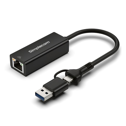 Simplecom NU315C, SuperSpeed USB-C and USB-A to Gigabit Ethernet Adapter, 1 Year Warranty