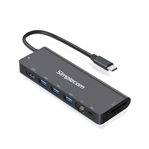 Simplecom CHT590, USB-C SuperSpeed 9-in-1 Multiport Docking Station HDMI 2.0, 1 Year Warranty