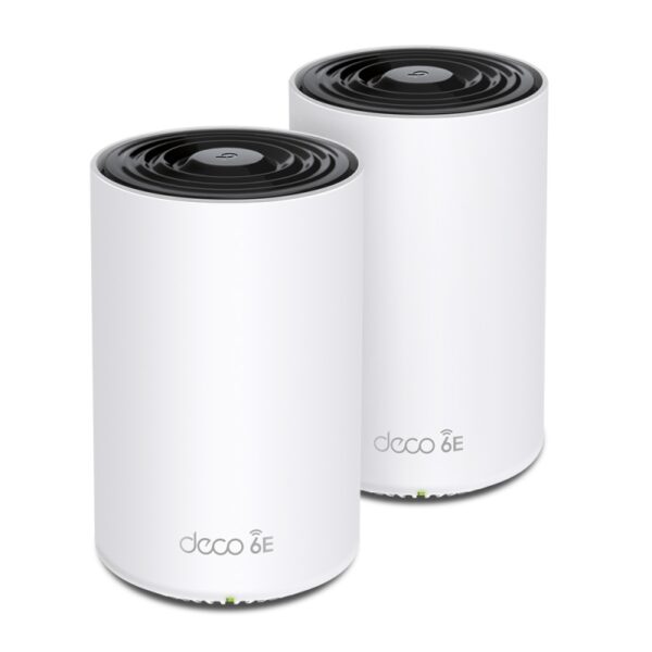 TP-Link DECO XE75 PRO(2-PACK), AXE5400 Tri-Band Mesh Wi-Fi 6E System, 2×2MU-MIMO, OFDMA, Pack of 2, 3 Year Warranty