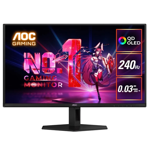 *Sale Till 30th June 2026* AOC Q27G40ZDF, 26.5" QHD QD-OLED Gaming Monitor, 2560x1440, 16:9, 0.03ms, 240Hz, Adaptive Sync, 1xHDMI, 1xDP, VESA, Tilt, 4 Year Warranty