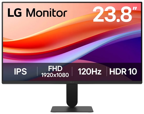 LG 24BF410B-B, 24" FHD IPS Monitor, 1920x1080, 16:9, 5ms, 120Hz, 1xHDMI, 1xD-SUB, 1xUSB-C, VESA, Tilt, 3 Year Warranty (REPLACE 24U411A-B)
