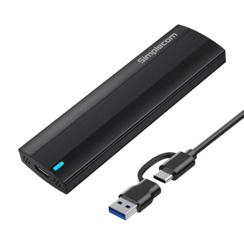 Simplecom SE517 NVMe / SATA Dual Protocol M.2 SSD Tool-Free USB-C Enclosure USB 3.2 Gen 2 10Gbps, 1 Year Warranty