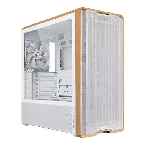 Lian Li PC-LAN217W, LANCOOL 217 Mid Tower E-ATX Case, Tempered Glass, Drive Bays: Back Connect Motherboard: 2x2.5″ SSD/ 1x2.5″ SSD(behind MB), 2 x Drive Cage: 1x3.5″HDD+1x2.5″ SSD+(1x3.5″ HDD or 1x2.5″ SSD), PSU Shroud: 1x2.5″ SSD, Expansion Slot: 7, Fan: Front: 170mmx2 (Included), Above PSU Shroud: 3x120mm (2 Included), Rear: 1x140mm (Included), Motherboard Support: ATX / Micro-ATX/Mini-ITX, E-ATX, SSI-EB, White, 1 Year Warranty