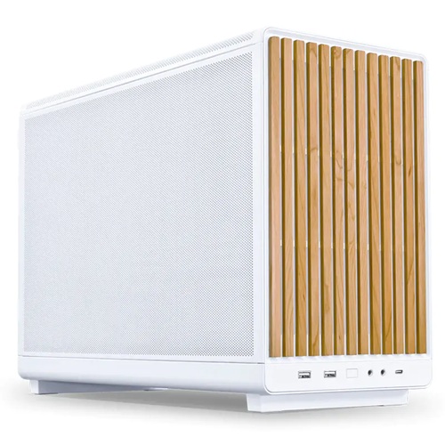 Lian Li PC-A3W-WD, DAN-A3 White Beech Wood Edition, Micro ATX, Steel Mesh Side Panel, Drive Bays: 2×2.5”, 1×2.5” or 1×3.5”, Exapansion Slot: 4, Fan: 120mm, Motherboard Support: M-ATX/ITX, White, 1 Year Warranty