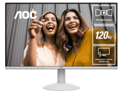 24B30H31_1.png AOC 27B30H3/BW, 27" FHD IPS Monitor, 1920x1080, 16:9, 4ms, 120Hz, Adaptive Sync, 1xHDMI, 1xVGA, VESA, Tilt, 3 Year Warranty